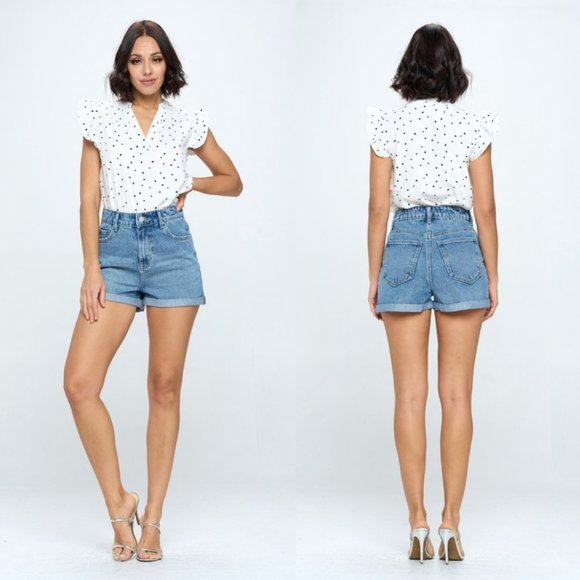 Blue Age Pants - Medium Wash High Rise Denim Shorts {Blue Age}